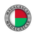 Medallion with the name of the country of Madagascar and a round