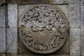 medallion in the penataran temple with animal reliefs