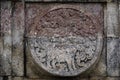 medallion in the penataran temple with animal reliefs