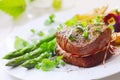 Medallion of roast fillet steak Royalty Free Stock Photo