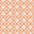 Medallion seamless pattern. Orange imaginative