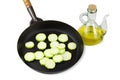 Medallions of fried zucchini Royalty Free Stock Photo