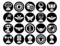 Medals icons. Trophy and prize symbol icon on white background vector illustration