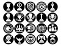Medals icons. Trophy and prize symbol icon on white background vector illustration