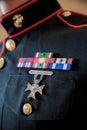 Medals on uniform of soldier