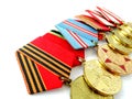Medals for winning the war. Royalty Free Stock Photo