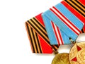 Medals for winning the war. Royalty Free Stock Photo