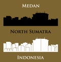 Medan, Indonesia city silhouette