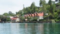 MEDAN, INDONESIA - SEPTEMBER 16,2017 : The vibrancy of market on the Toba Lake harbor, Indonesia