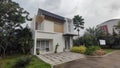 Medan, Okt 2021 : View Of Modern Minimalist House In Halton Place As Sample For People To See