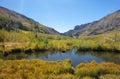 Medano creek beaver pond in the Sangre De Cristo Range of the Rocky Mountains on the Medano Pass primitive road in Colorado United