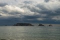 Medas Islands from the beach of L`Estartit Royalty Free Stock Photo