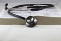 Medcal book stathescope Royalty Free Stock Photo
