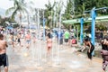 Medellin, antioquia/colombia January 6, 2019 recreational park Ditaires children and adults enjoying a day of sun playing with wat Royalty Free Stock Photo