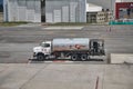 Fuel Tank Trucks at an airport Royalty Free Stock Photo