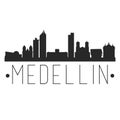 Medellin Colombia. City Skyline. Silhouette City. Design Vector. Famous Monuments.