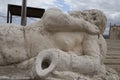 Statue-shaped fountain. Roman theatre of Medellin, Extremadura, Spain