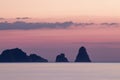 islands from pals beach at sunrise Royalty Free Stock Photo