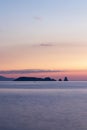 islands at sunrise from pals beach Royalty Free Stock Photo