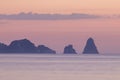 islands at sunrise from pals beach Royalty Free Stock Photo