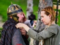 MEDGIDIA, ROMANIA - MAY 6, 2017. Dacian warriors at Dapyx Antique Festival - Medgidia who present habits, lifestyle and fighting t