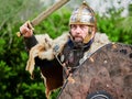 MEDGIDIA, ROMANIA - MAY 6, 2017. Dacian warriors at Dapyx Antique Festival - Medgidia who present habits, lifestyle and fighting t