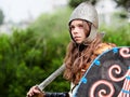 MEDGIDIA, ROMANIA - MAY 6, 2017. Dacian warriors at Dapyx Antique Festival - Medgidia who present habits, lifestyle and fighting t