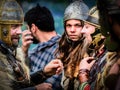 MEDGIDIA, ROMANIA - MAY 6, 2017. Dacian warriors at Dapyx Antique Festival - Medgidia who present habits, lifestyle and fighting t