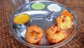 Medhu vada with dips Royalty Free Stock Photo