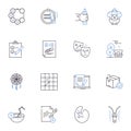 Media arts line icons collection. Film, Music, Photography, Animation, Video, Design, Sound vector and linear