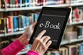Media book library concept in tablet. Generative AI Royalty Free Stock Photo