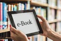 Media book library concept in tablet. Generative AI Royalty Free Stock Photo