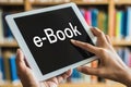 Media book library concept in tablet. Generative AI Royalty Free Stock Photo