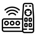 Media box icon outline vector. Home remote video Royalty Free Stock Photo