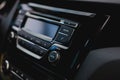 Media button in car audio system. Phone icon in auto. Royalty Free Stock Photo