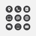 Media and communication icon set, mobile icon, telephone icon Royalty Free Stock Photo