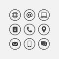 Media and communication icon set, mobile icon, telephone icon Royalty Free Stock Photo