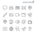 Media and communication outline icon set