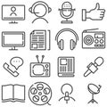 Media communication vector icons set Royalty Free Stock Photo