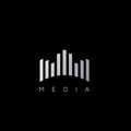 Media company vector logo. Sound recording logo. Royalty Free Stock Photo