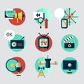 Media design. Flat colorful icons Royalty Free Stock Photo