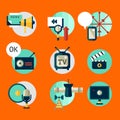 Media design. Flat colorful icons Royalty Free Stock Photo