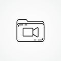 folder with video files line icon Royalty Free Stock Photo