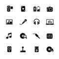 Media & Entertainment Web Icons // Black Series Royalty Free Stock Photo