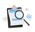 Media file document management. Searching image and video content files icon. Document management