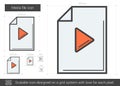 Media file line icon.