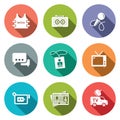 Media flat icon set Royalty Free Stock Photo