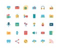Media flat icon set Royalty Free Stock Photo