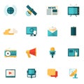 Media Flat Icons Set Royalty Free Stock Photo