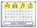 Media hand drawing line icons. Royalty Free Stock Photo
